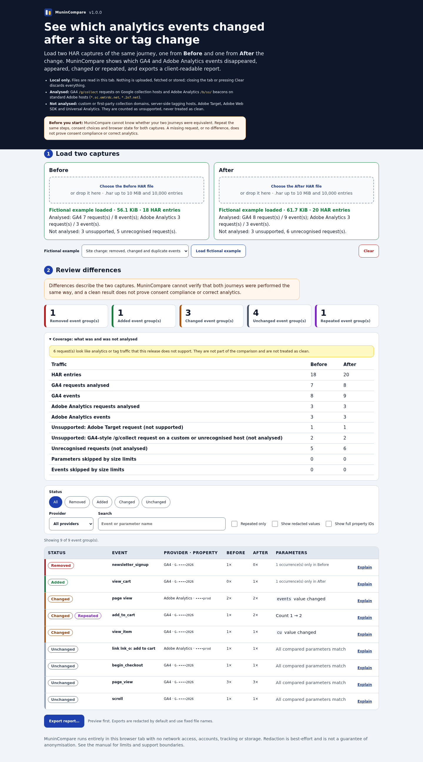 MuninCompare screenshot 1