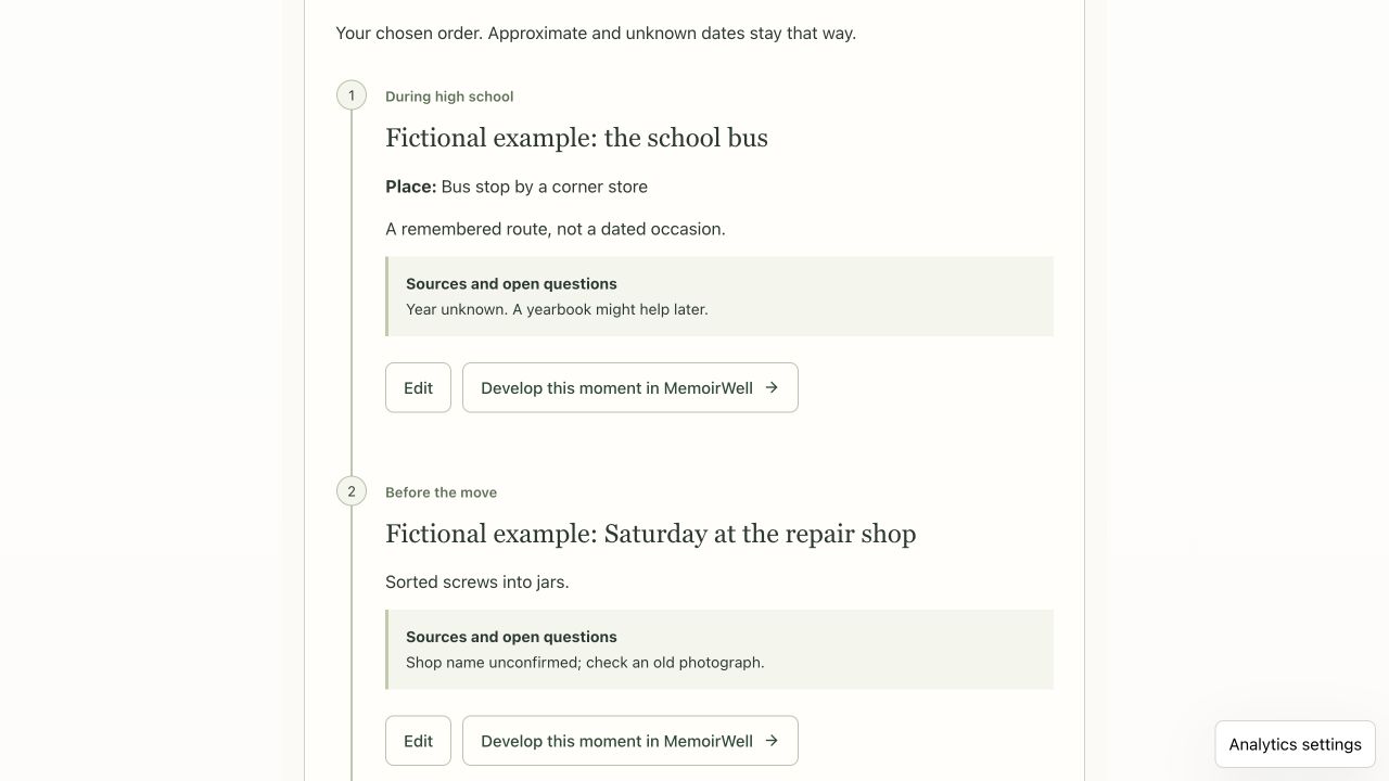 MemoirWell screenshot 1