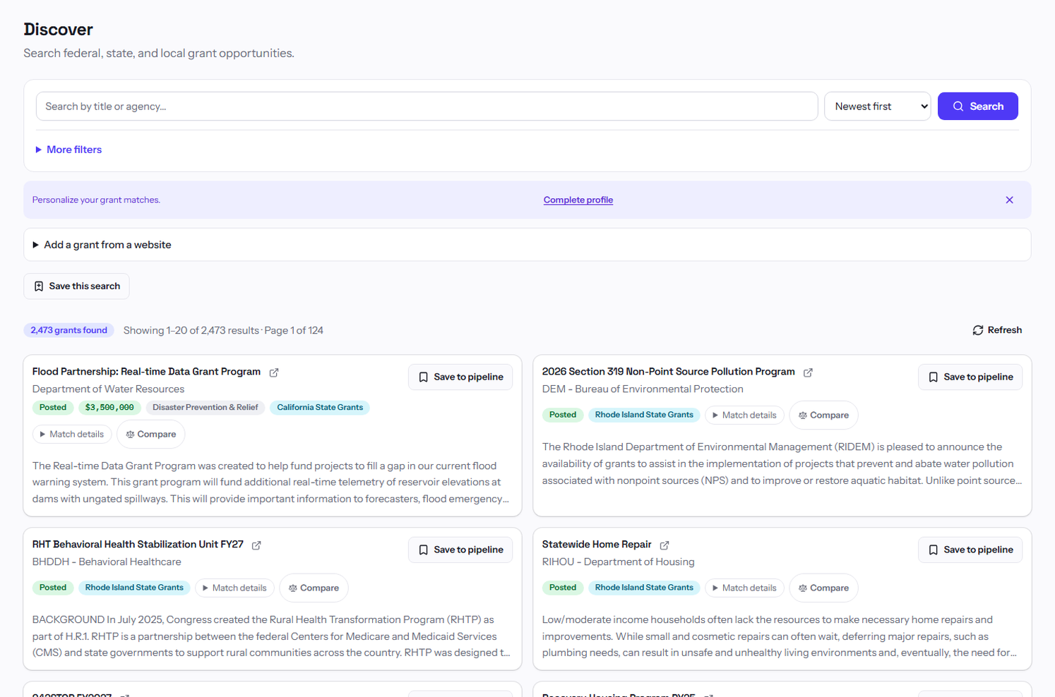 GrantCue screenshot 1