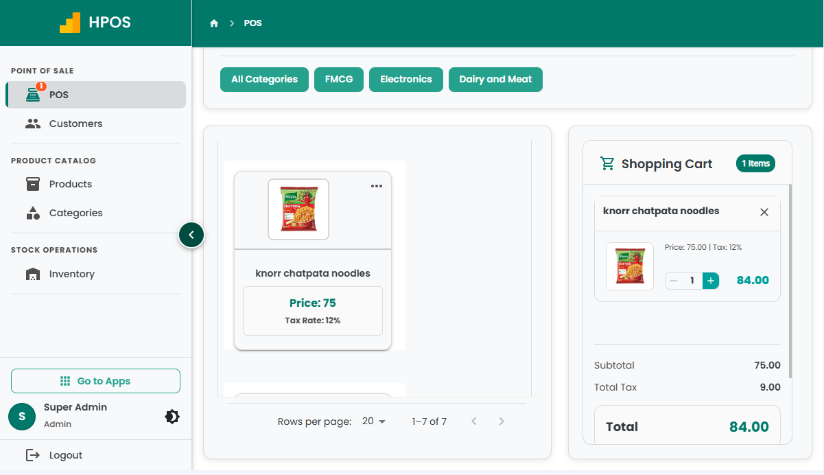 Hulm POS screenshot 1