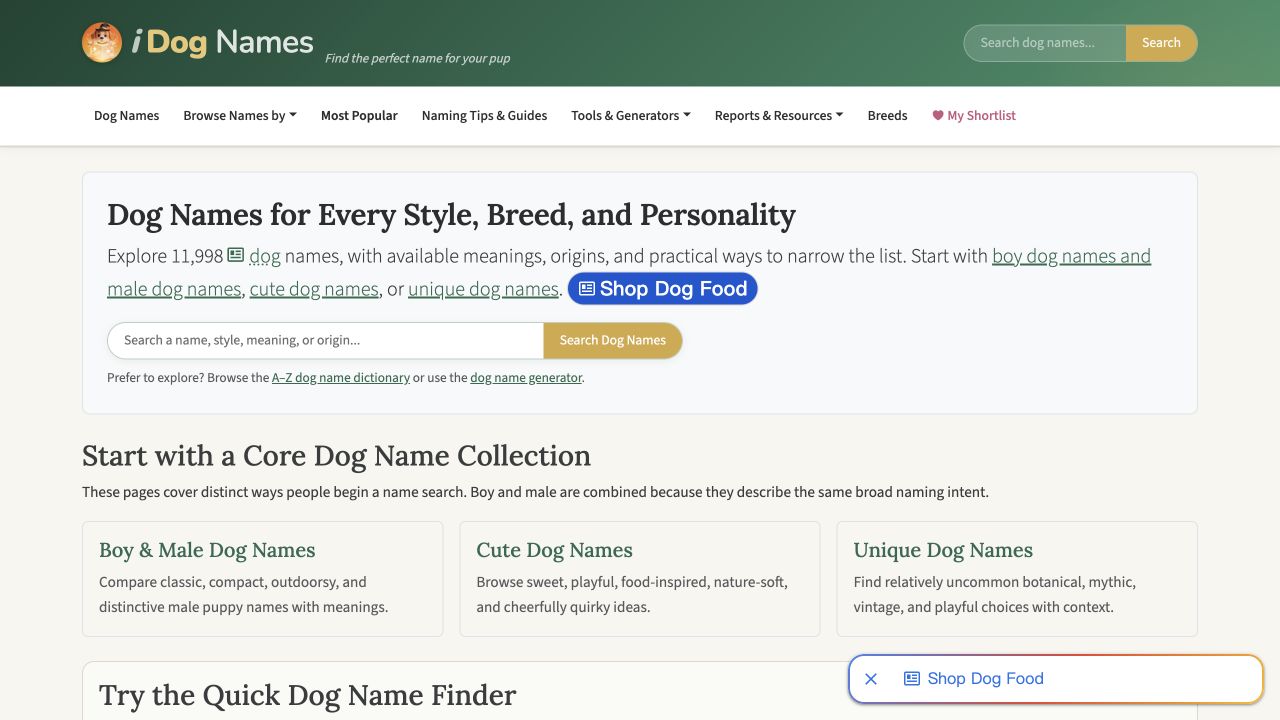 iDogNames screenshot 1