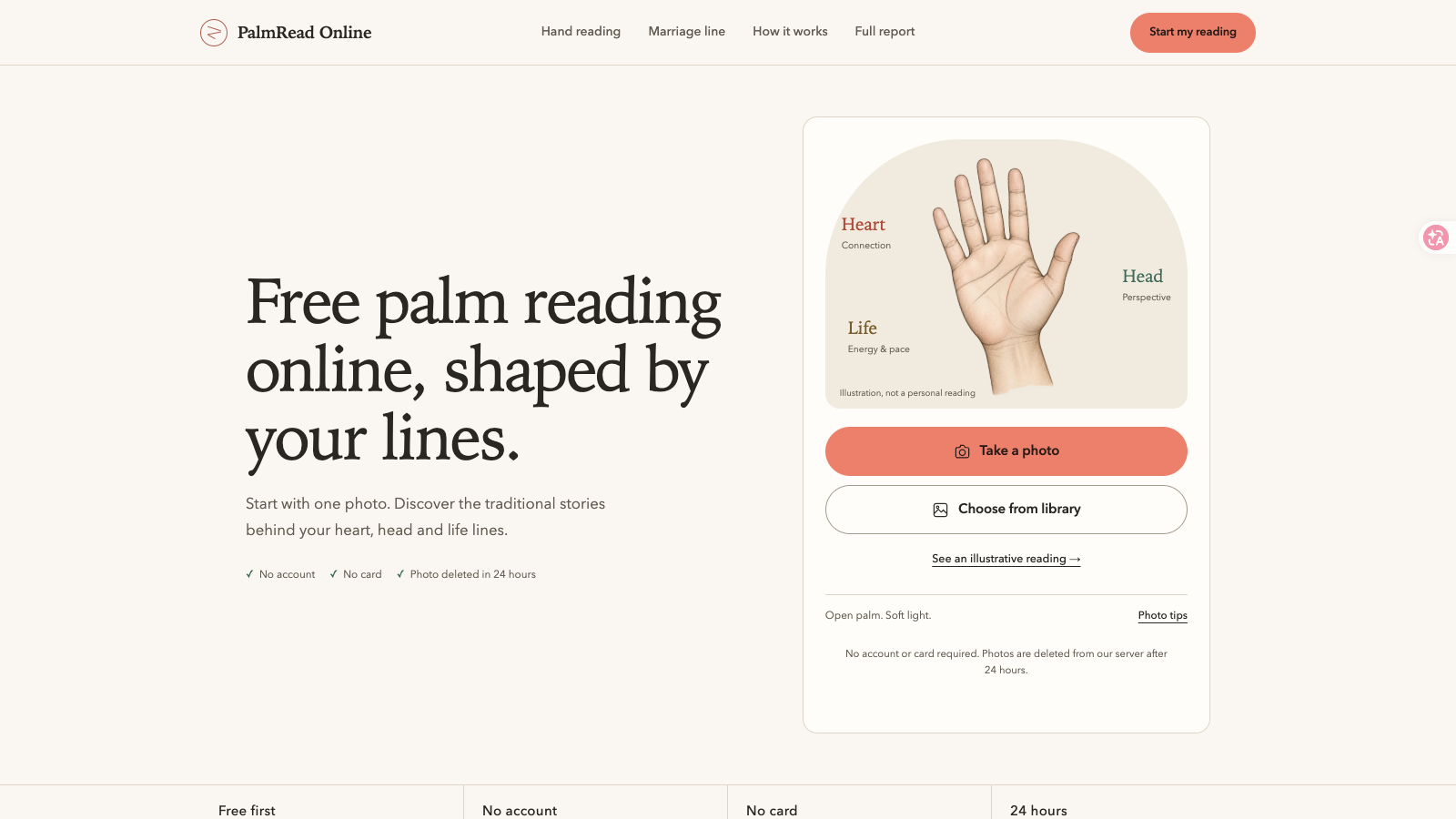 PalmRead Online screenshot 1