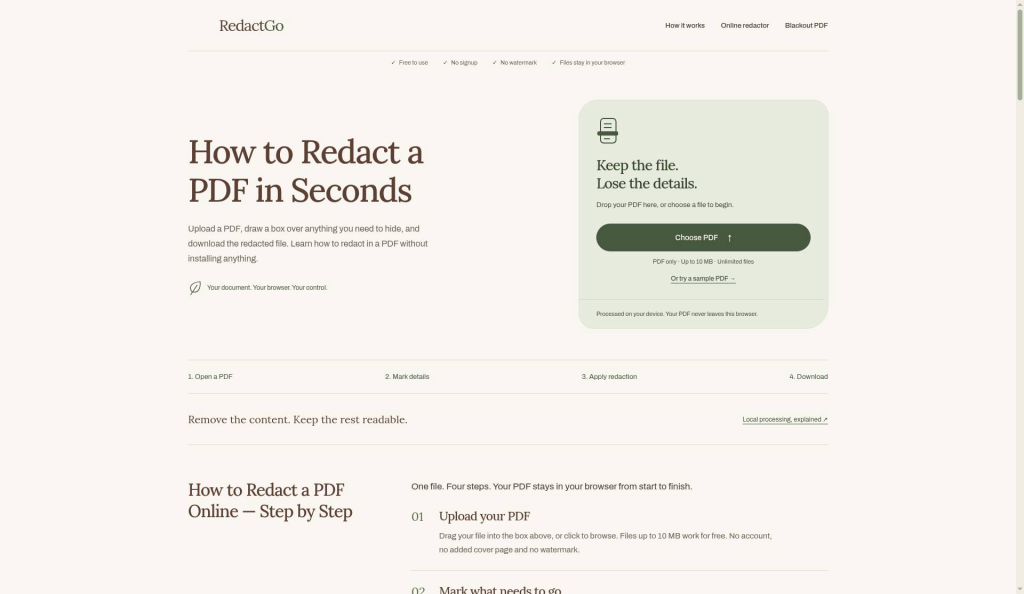 RedactGo screenshot 1