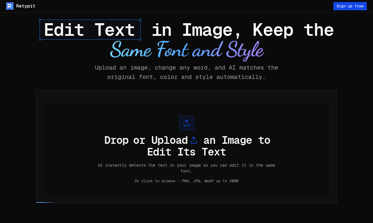 Retypit screenshot 1