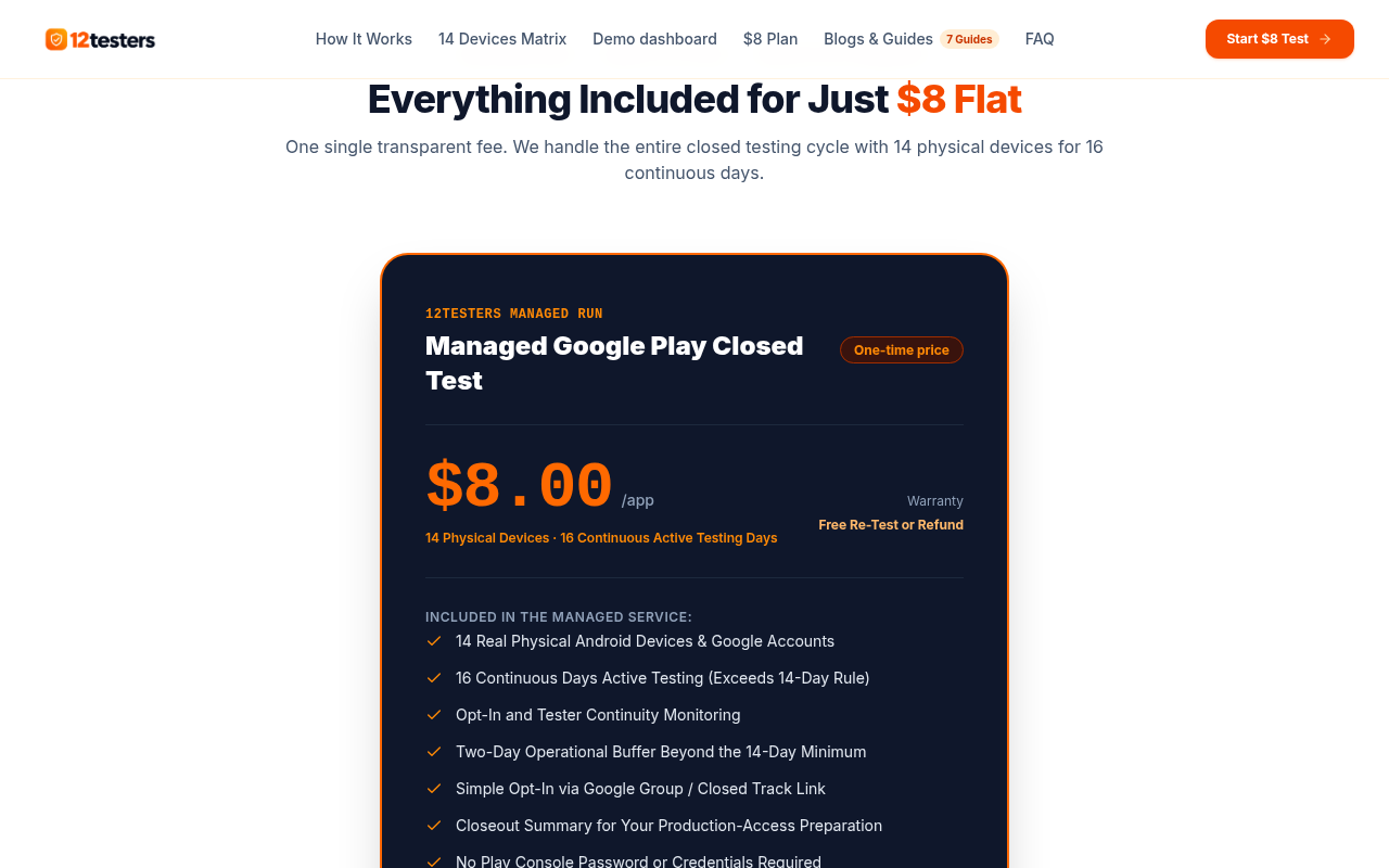 12testers – $8 Google Play Testers screenshot 1