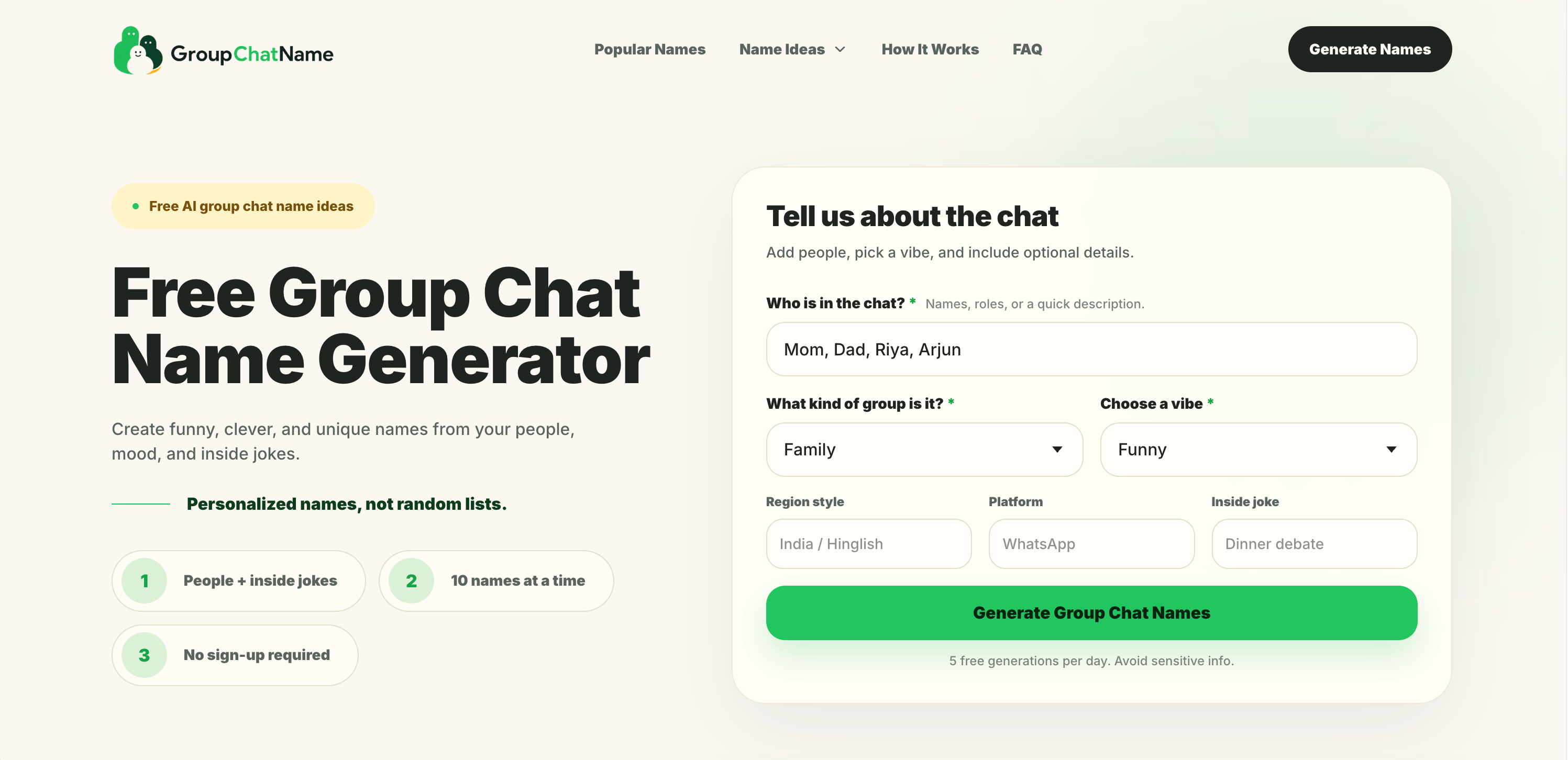 Free Group Chat Name Generator screenshot 1