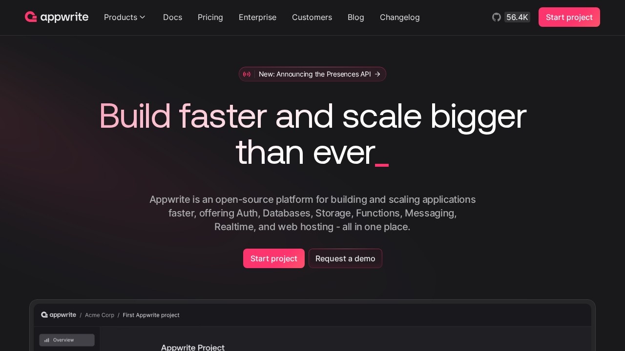 Appwrite screenshot 1