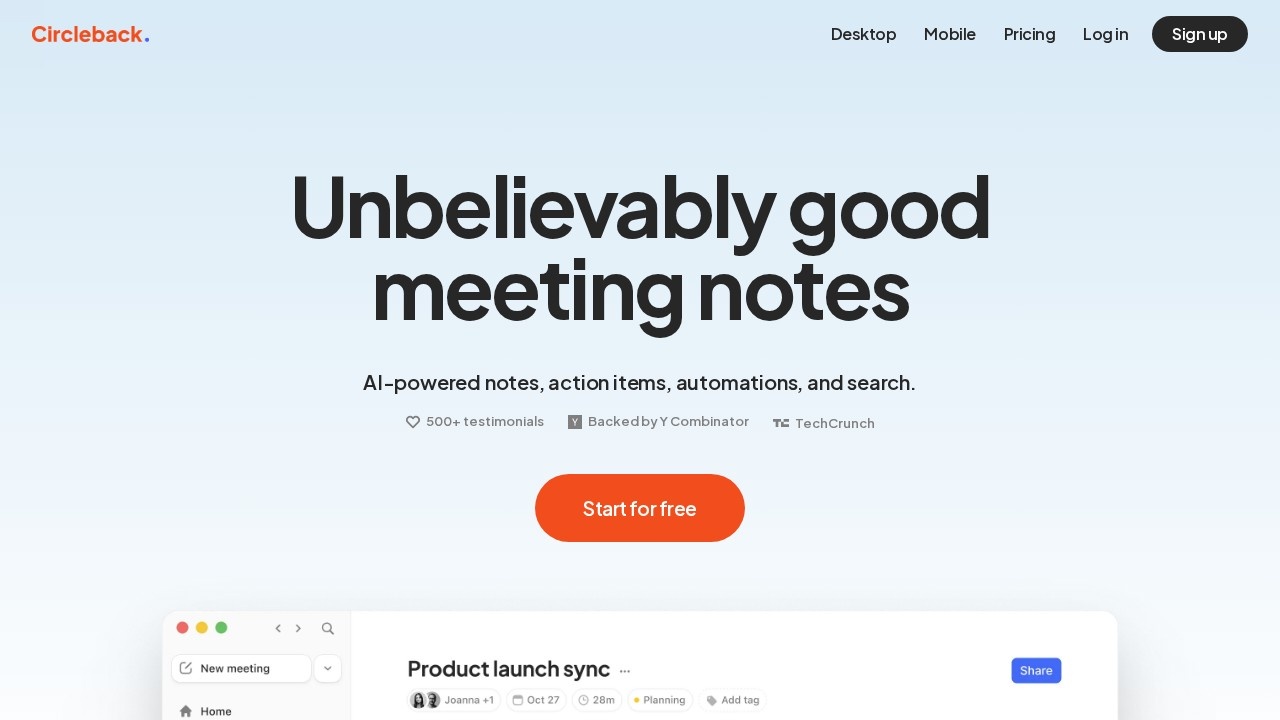 Circleback screenshot 1