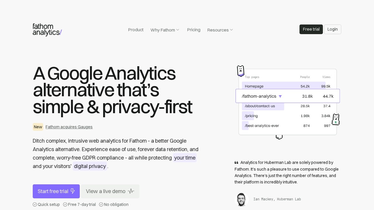 Fathom Analytics screenshot 1