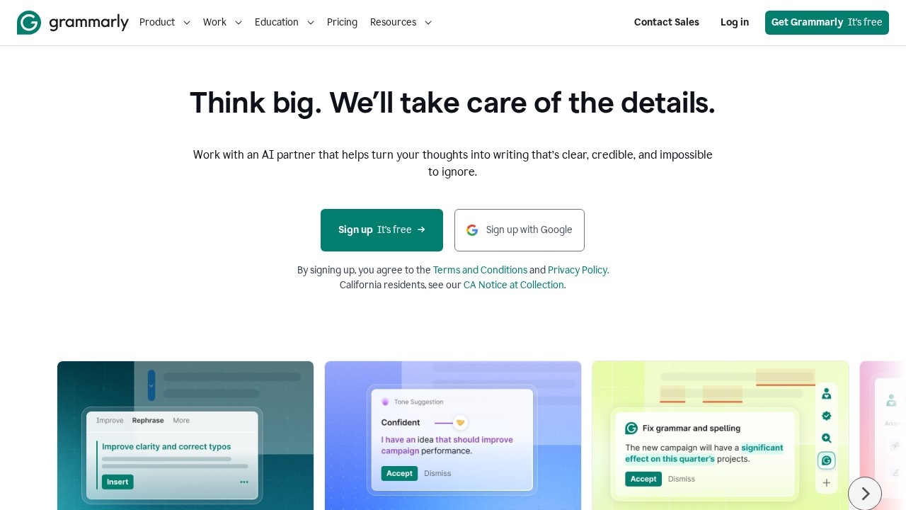 Grammarly screenshot 1