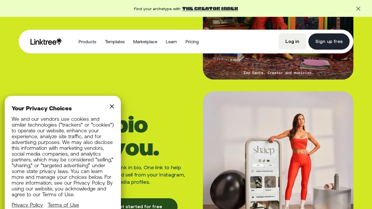 Linktree screenshot 1