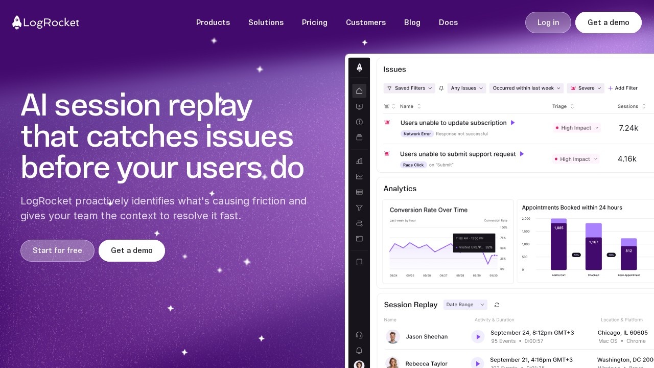 LogRocket screenshot 1