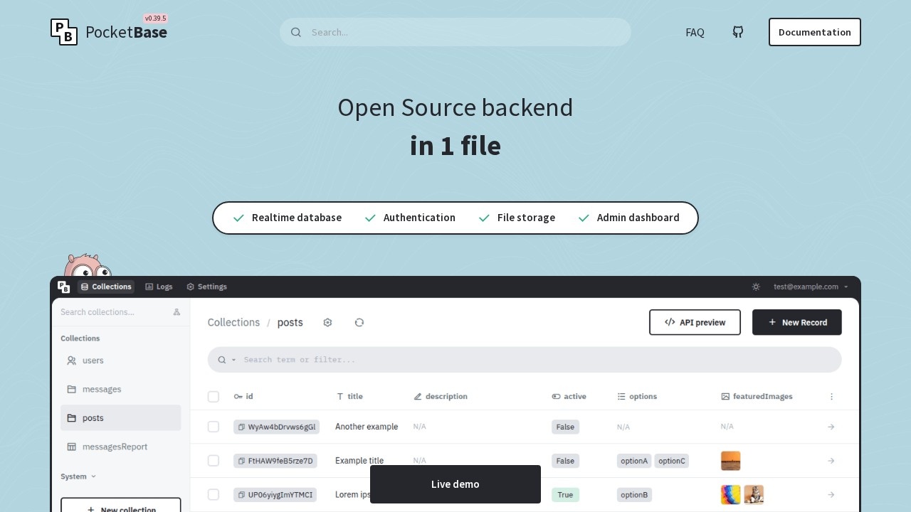 PocketBase screenshot 1