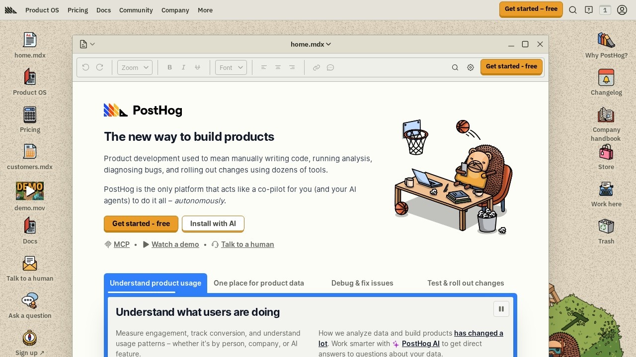 PostHog screenshot 1