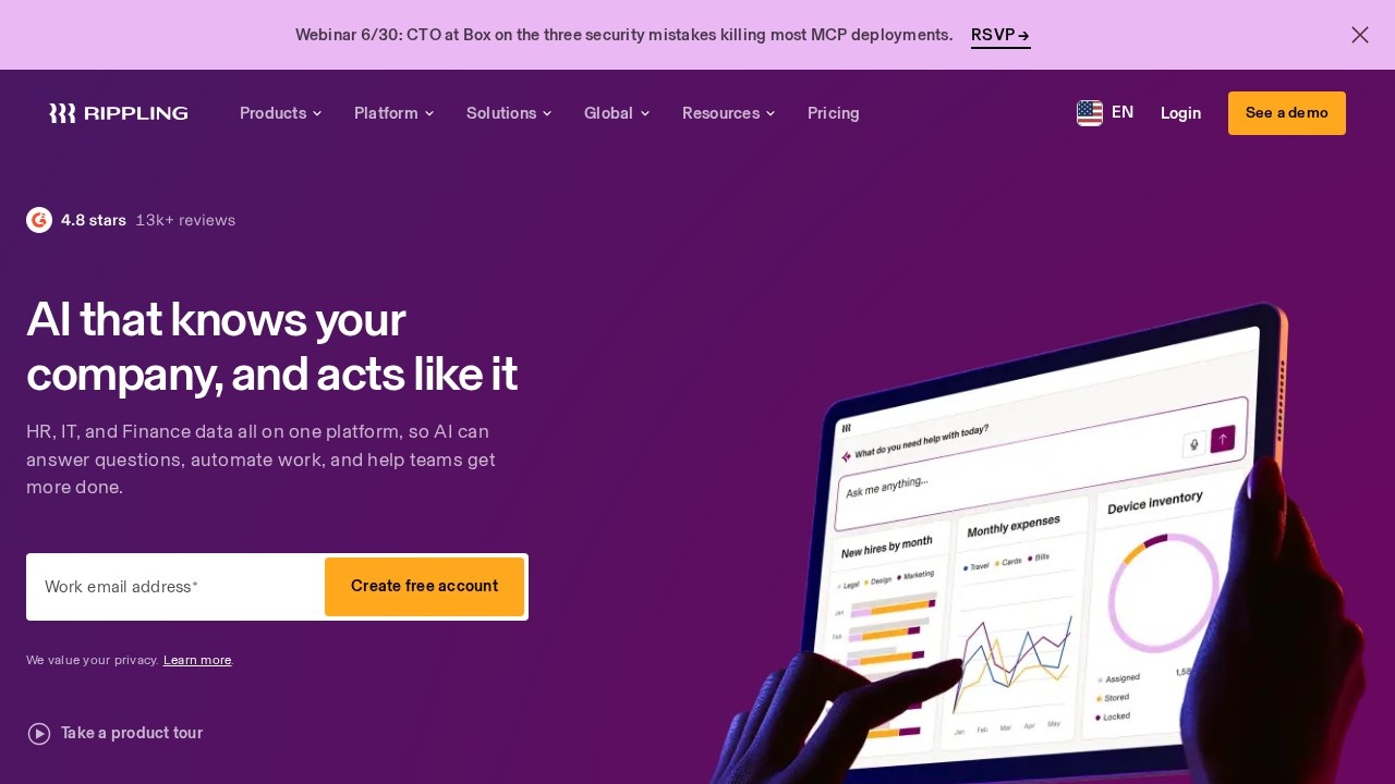 Rippling screenshot 1