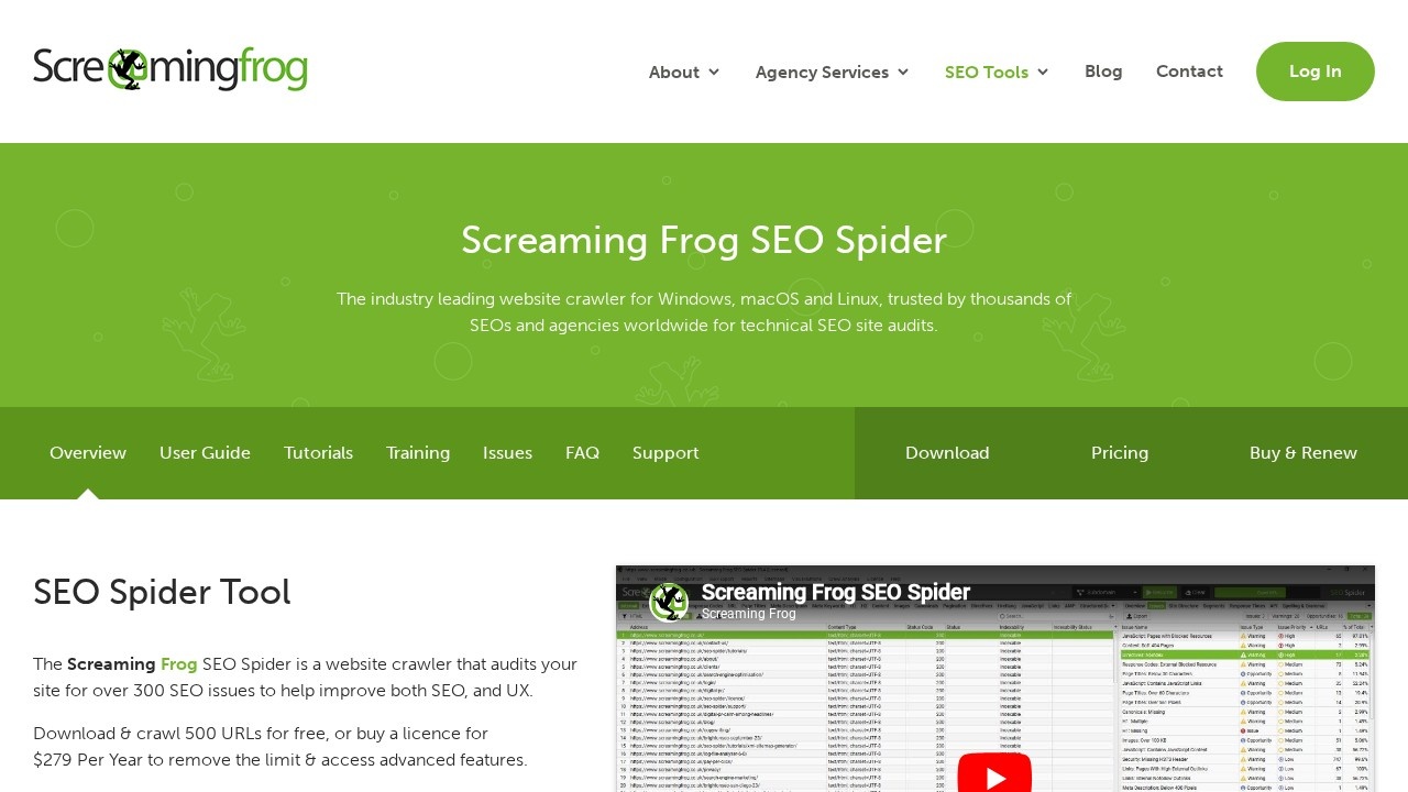Screaming Frog screenshot 1