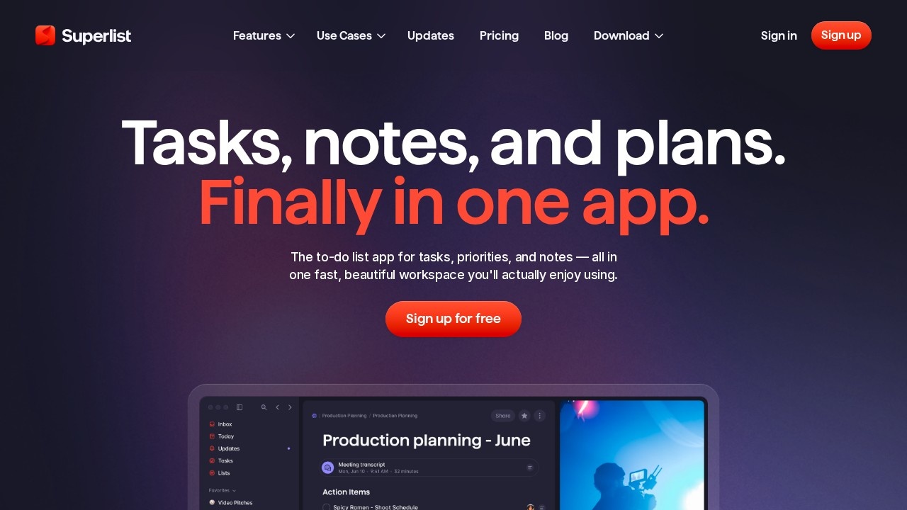Superlist screenshot 1