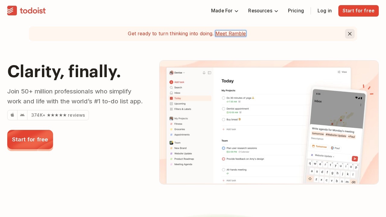 Todoist screenshot 1