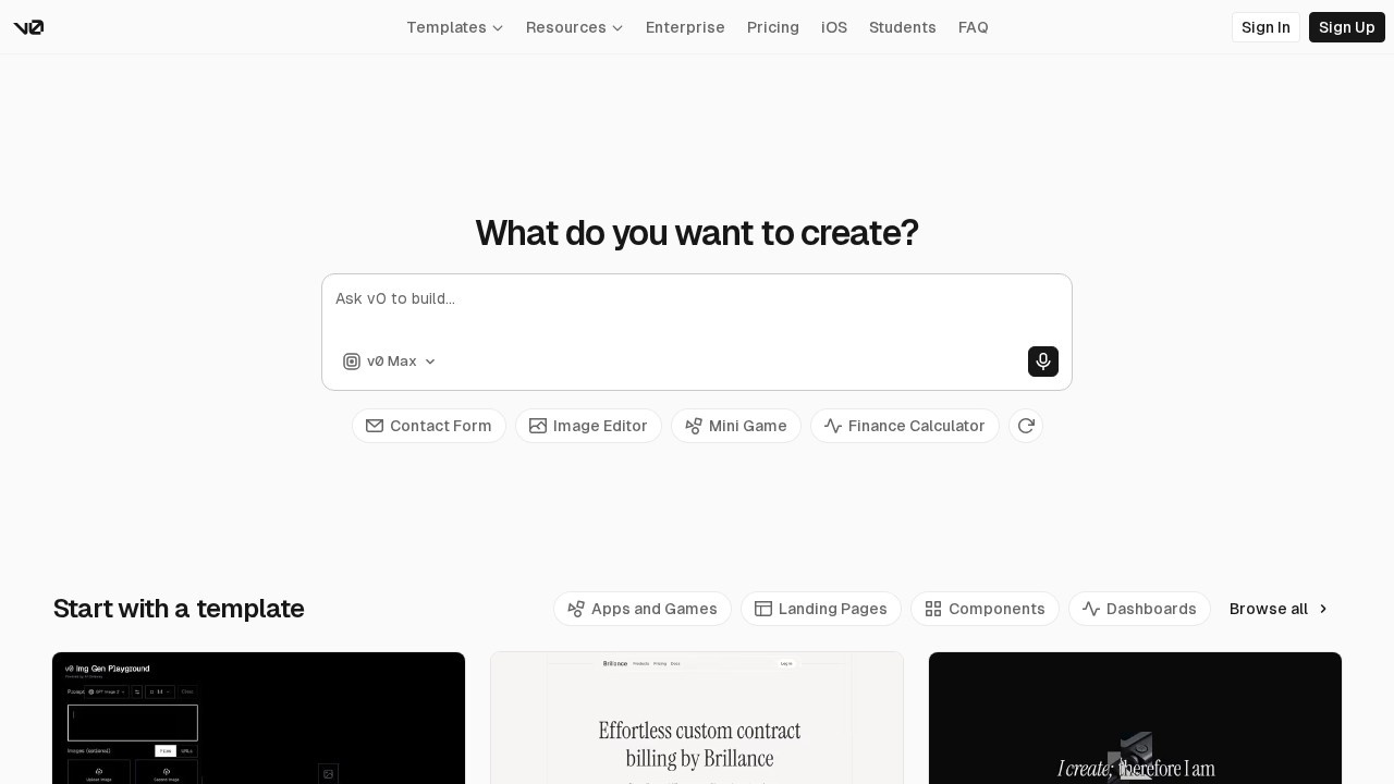v0 screenshot 1