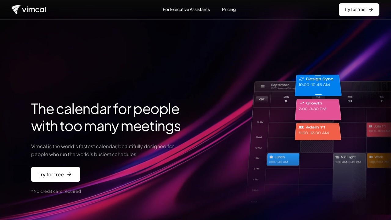 Vimcal screenshot 1