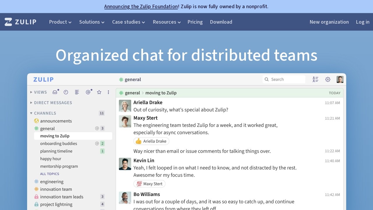 Zulip screenshot 1