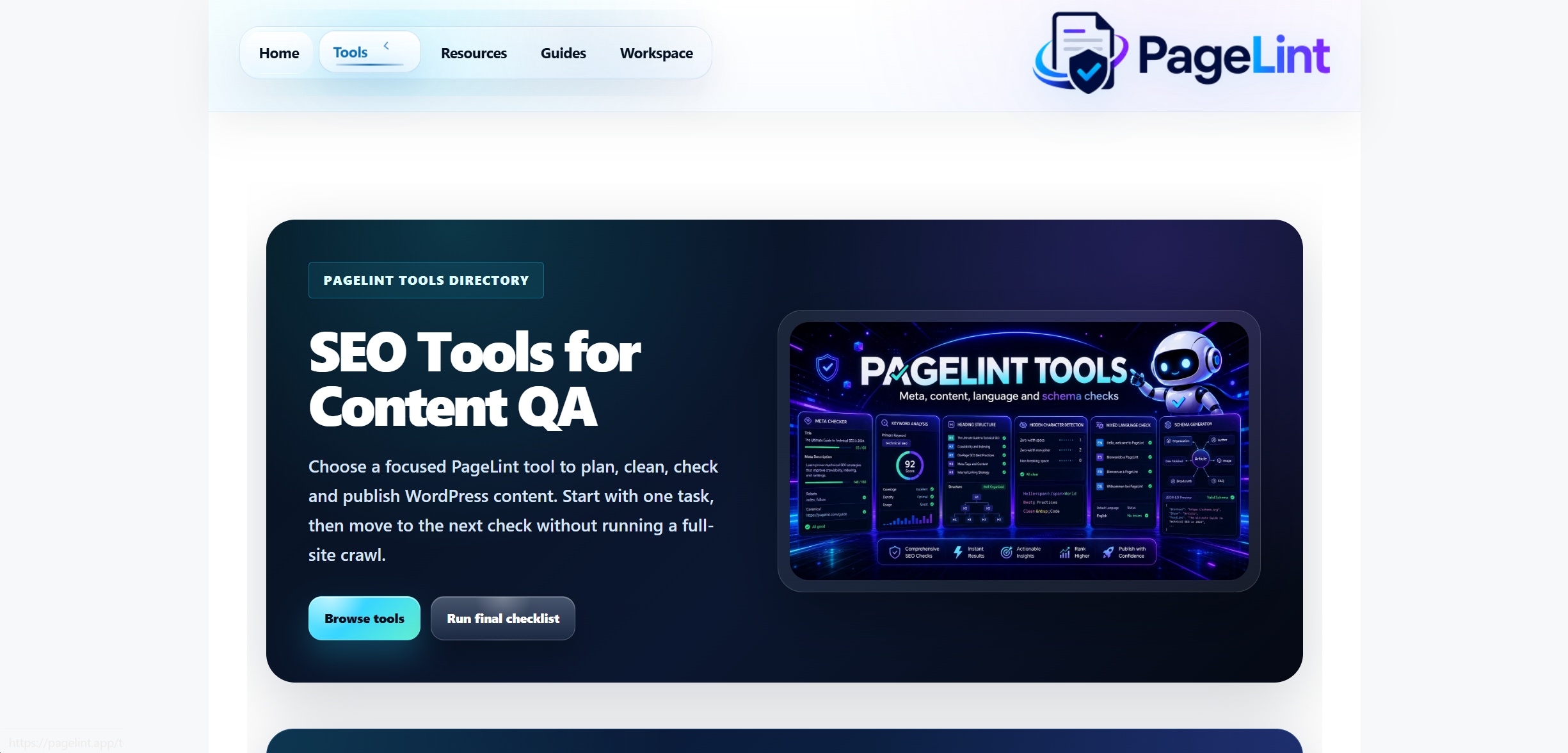 PageLint screenshot 1