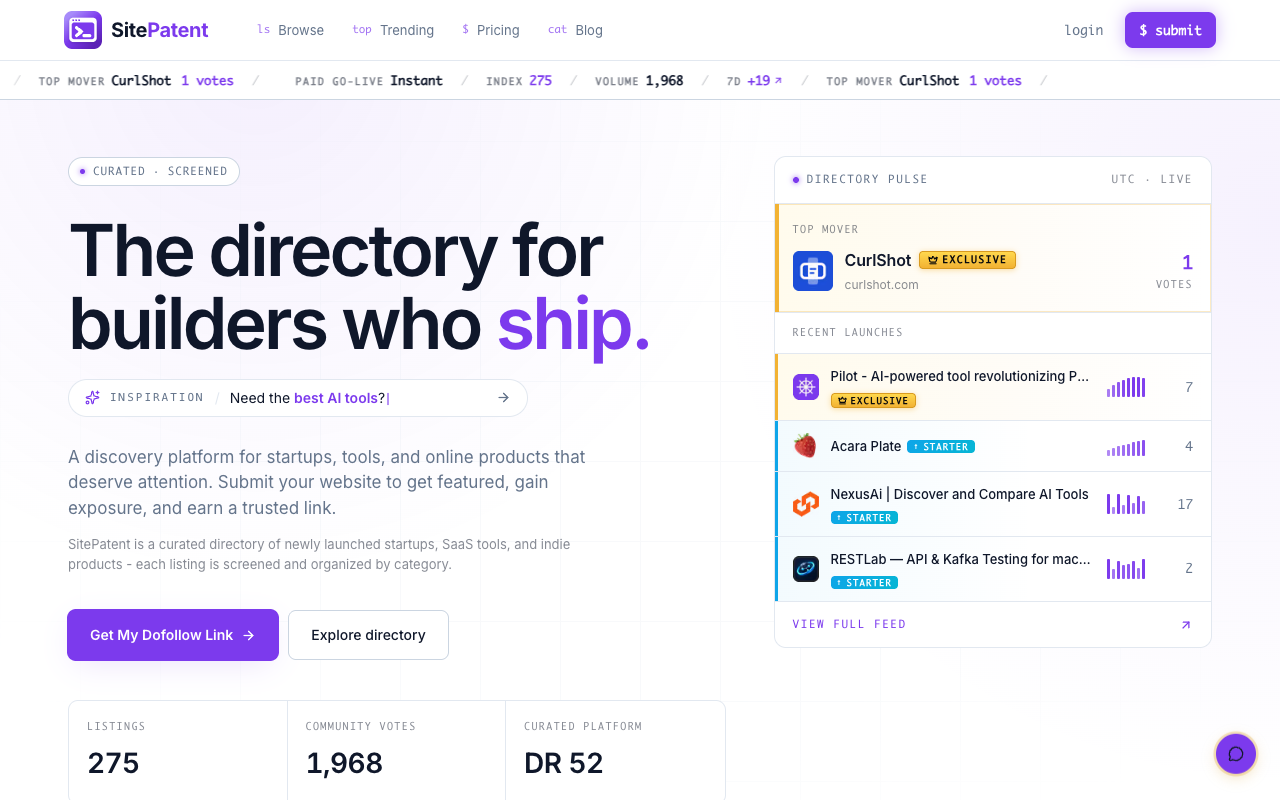 SitePatent screenshot 1