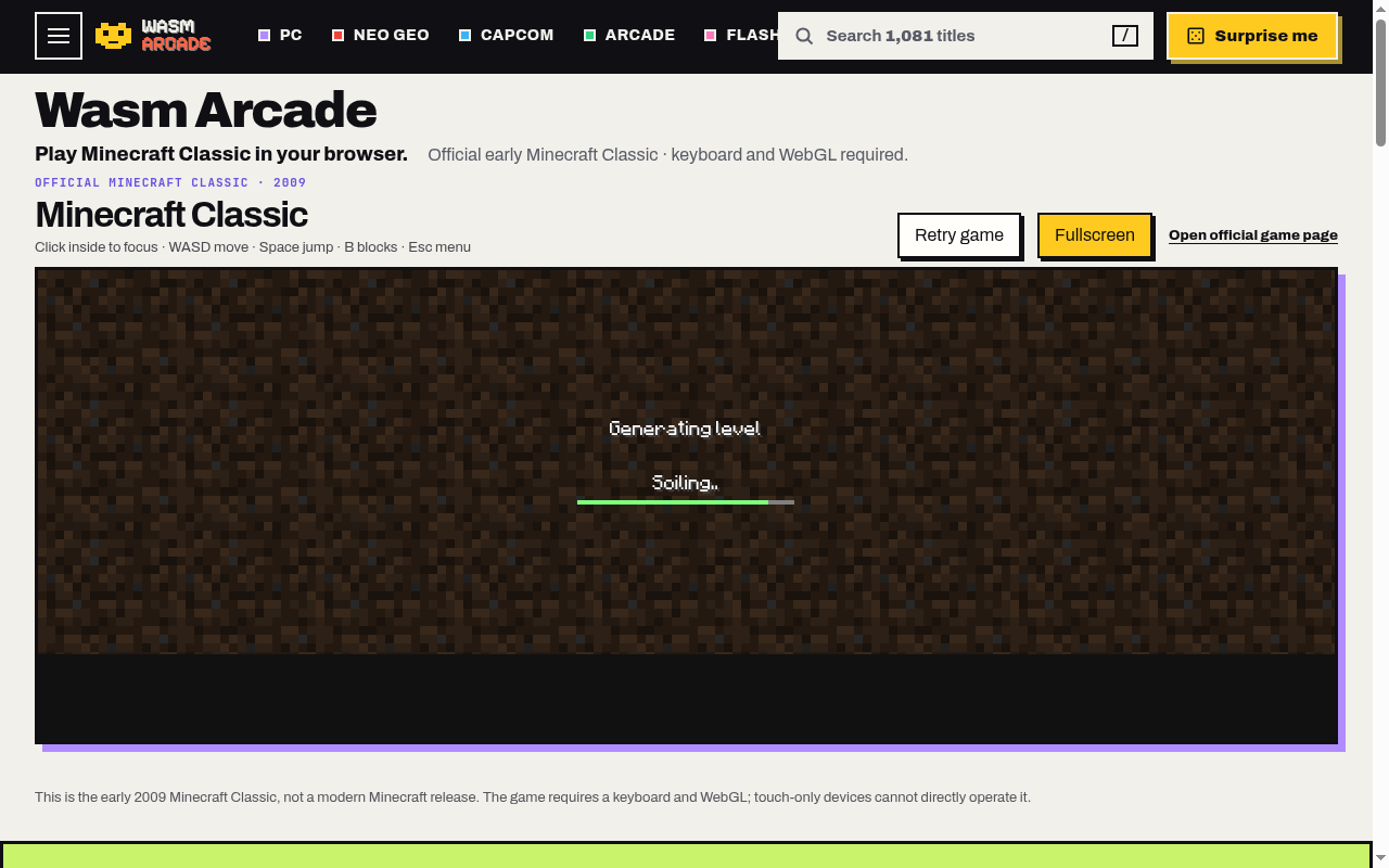 Wasm Arcade screenshot 1